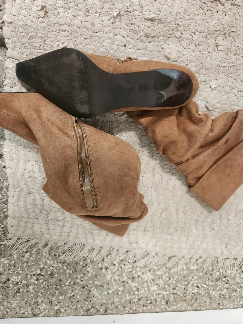 Apt. 9 Over-the-Knee Suede Zip Boots in Tan